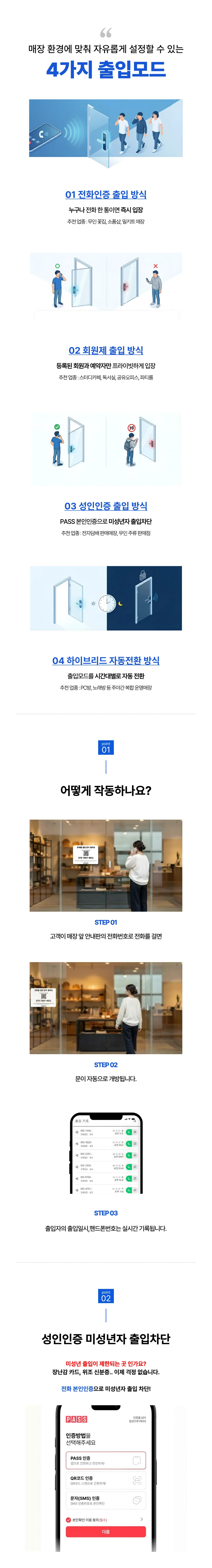 4가지 출입 모드와 작동 방식